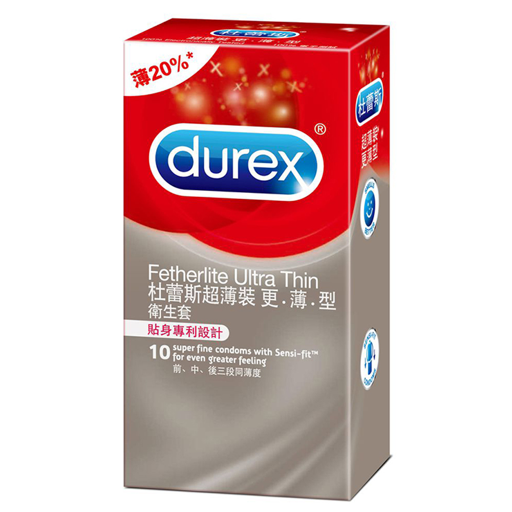 【杜蕾斯Durex】超薄裝更薄型保險套衛生套安全套避孕套10入