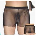 男士性感透明小G兜四角褲 (黑)