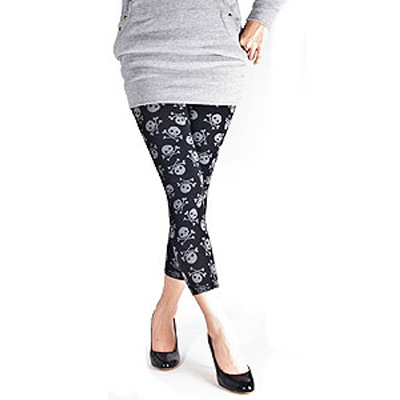 【STREET】無縫外搭九分褲(骷髏)秋冬厚款