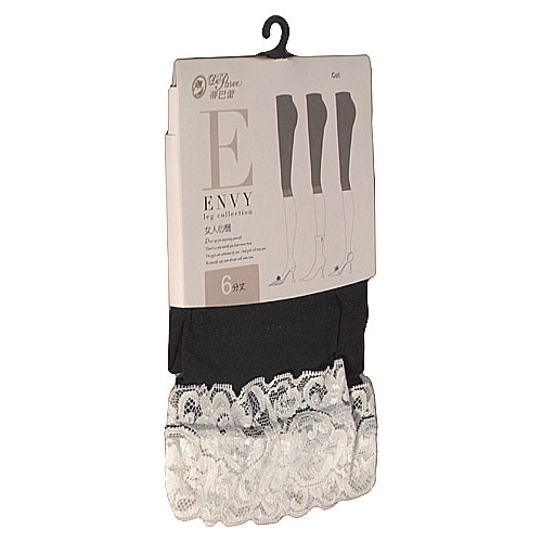 【蒂巴蕾】彩色蕾絲配色6分褲-黑底白邊