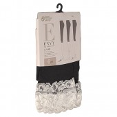 【蒂巴蕾】彩色蕾絲配色6分褲-黑底白邊