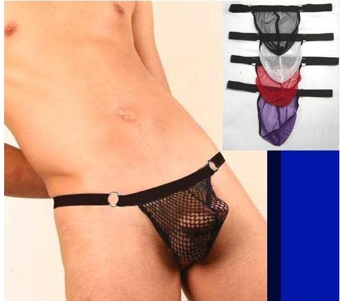 男士性感GG兜無後帶透明內褲 (黑)