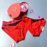 【Holelong】盒裝情侶內褲-紅色(男M+女M)