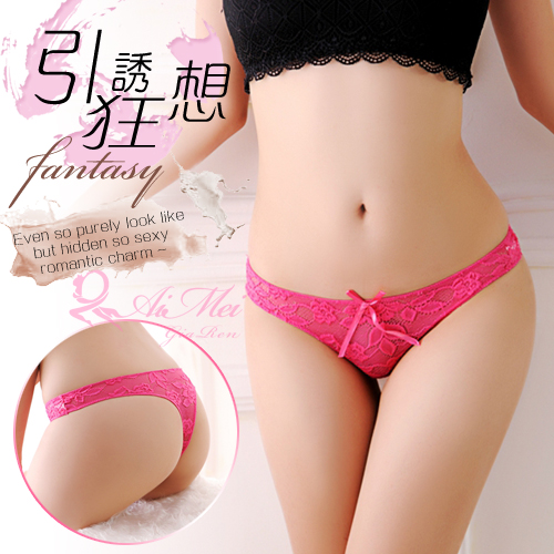 《AIMEI GIAREN》引誘狂想！無痕蕾絲美臀丁字褲﹝玫紅﹞