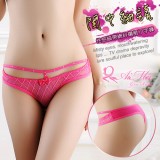 《AIMEI GIAREN》閨中細語！性感細帶網紗鑽飾丁字褲﹝玫红﹞
