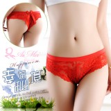 《AIMEI GIAREN》幸福秘境！大蝴蝶結蕾絲花邊T字褲﹝紅﹞