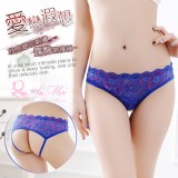 《AIMEI GIAREN》愛戀遐想！性感緹花刺繡露臀開襠褲﹝寶藍﹞