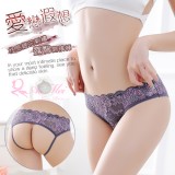 《AIMEI GIAREN》愛戀遐想！性感緹花刺繡露臀開襠褲﹝銀灰﹞