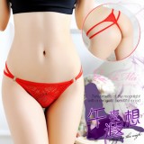 《AIMEI GIAREN》午夜遐想！蕾絲雙細帶環扣丁字褲﹝紅﹞