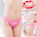 《AIMEI GIAREN》曖昧蜜意！雙蝴蝶結蕾絲花邊T字褲﹝玫紅﹞