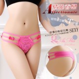 《AIMEI GIAREN》情秘眷戀！細帶鏤空蕾絲T字褲﹝玫紅﹞