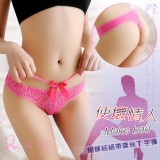 《AIMEI GIAREN》使壞情人！蝴蝶結細帶蕾絲T字褲﹝玫紅﹞