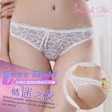 《AIMEI GIAREN》情迷之夜！性感低腰花邊透明蕾絲T字褲﹝白﹞