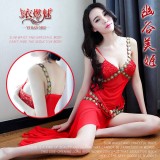 《YIRAN MEI》幽谷美姬！民族風網紗側開襟長睡裙﹝紅﹞