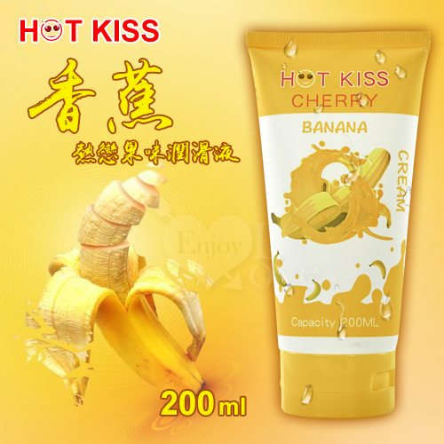 HOT KISS‧香蕉 熱戀果味潤滑液 200ml﹝可口交、陰交、按摩...﹞