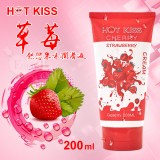 HOT KISS‧草莓 熱戀果味潤滑液 200ml﹝可口交、陰交、按摩...﹞