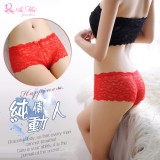 《AIMEI GIAREN》純情動人！緹花蕾絲透膚美型平角內褲﹝紅﹞
