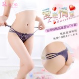 《AIMEI GIAREN》愛戀情蜜！細帶翹臀刺繡蕾絲T字褲﹝銀灰﹞
