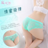 《AIMEI GIAREN》情蜜旋律！微透裸肌滿版蕾絲三角褲﹝綠﹞