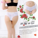 《AIMEI GIAREN》甜蜜邂逅！寬版細緻綉花蕾絲T字褲﹝白﹞