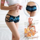  《AIMEI GIAREN》絕色倩影！側臀細帶鏤空緹花平角內褲﹝翠藍﹞