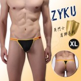 【ZYKU】角鬥士盾牌系列 ‧ 拼色包邊舒適冰絲T字褲﹝黑 XL﹞