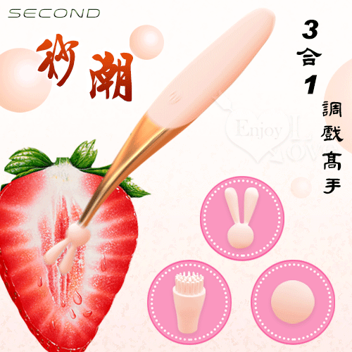 Second 三合一蜜豆挑情撩撥高潮神器﹝3調情頭+12高頻震動+USB充電﹞【特別提供保固6個月】