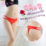 《AIMEI GIAREN》浪漫細語！腰際鏤空蕾絲滾邊低腰T字褲﹝紅﹞