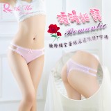 《AIMEI GIAREN》浪漫細語！腰際鏤空蕾絲滾邊低腰T字褲﹝粉﹞