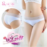 《AIMEI GIAREN》親密物語！絲滑冰絲條紋褲頭低腰三角褲﹝白﹞