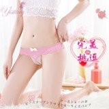 《Yisiting》完美挑逗！蕾絲花邊露屁屁串珠開襠低腰褲﹝粉﹞