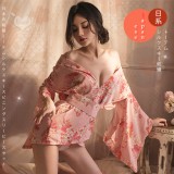 《FEE ET MOI》情趣和服！日系櫻花貓咪圖騰絲滑雪紡三件組