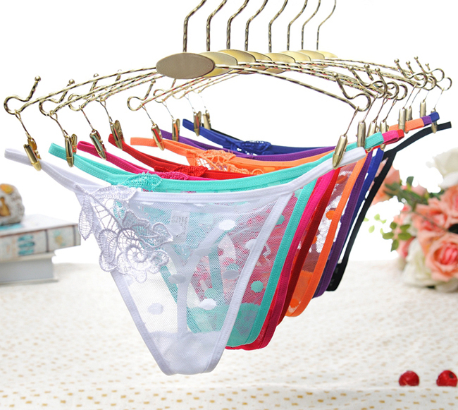 《AIMEI GIAREN》傾戀宣言！圓點網紗花朵造型丁字褲﹝橙﹞