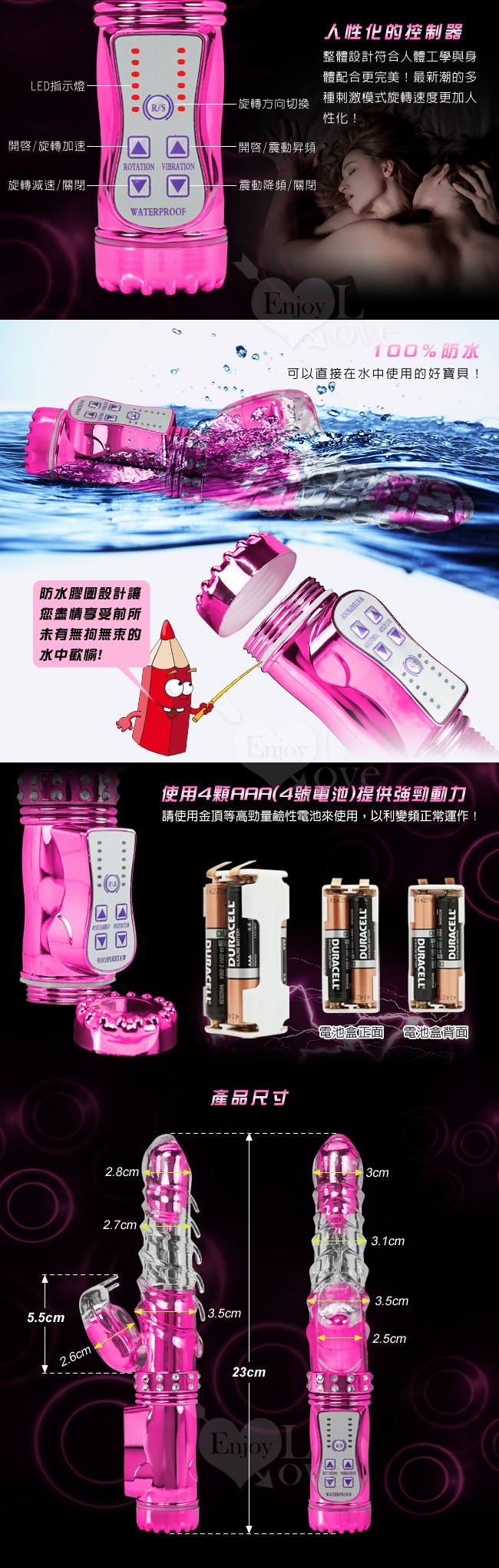 潮吹神舌‧8迴旋X36段變頻鑲鑽按摩棒﹝亮彩紅﹞